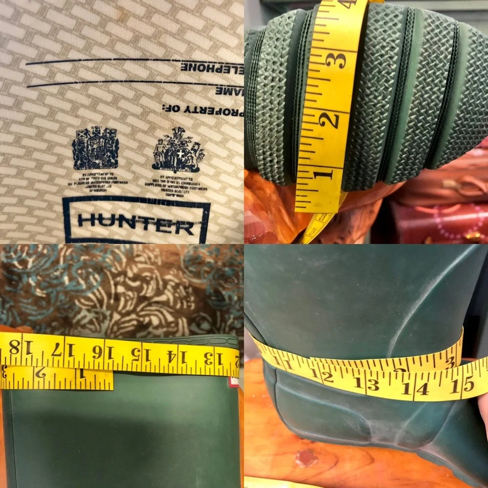 Hunter rubber boots green calf knee mucking riding gardening - Picture 7 of 9